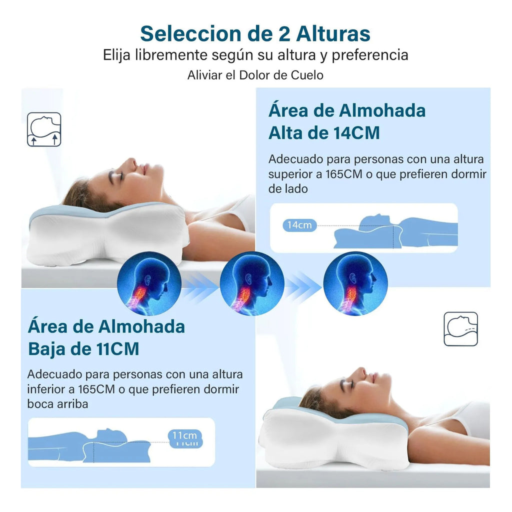 Almohada Japonesa - Cervical de Espuma Viscoelástica con Efecto Refrescante