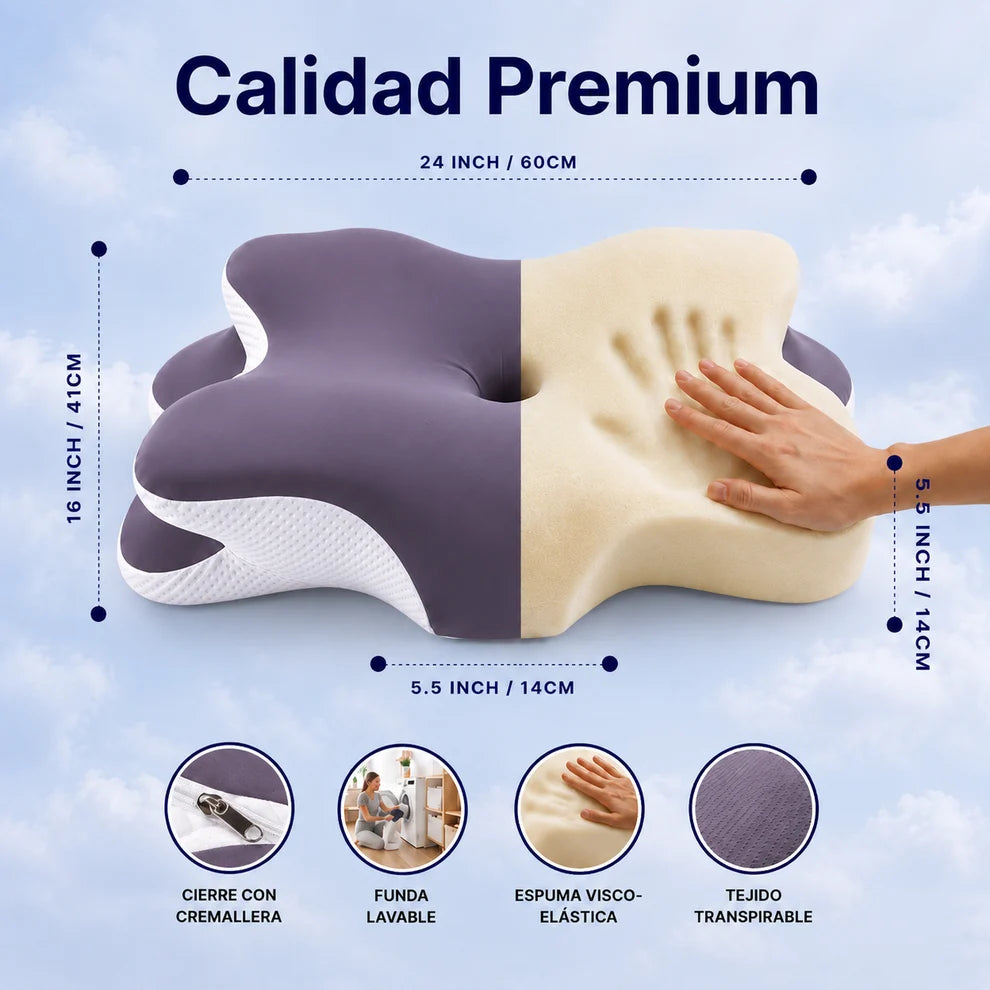 Almohada Japonesa - Cervical de Espuma Viscoelástica con Efecto Refrescante