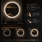 Espejo LED Redondo 60 cm con Iluminación Frontal