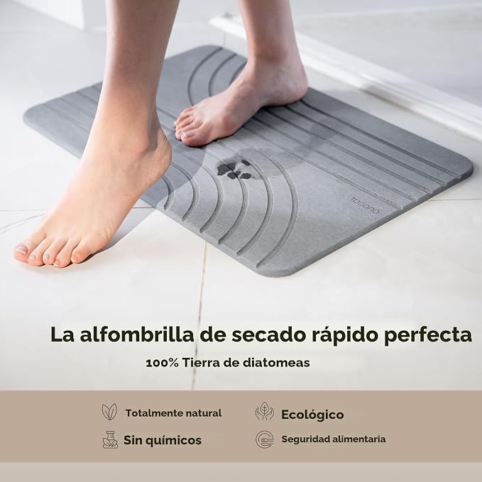 Alfombra de baño de piedra, tapete de ducha de piedra antideslizante