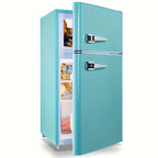 Mini Nevera Retro 3,2 Pies³ de 2 Puertas con Freezer Independiente