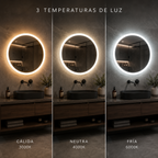 Espejo LED Redondo 60 cm con Iluminación Frontal