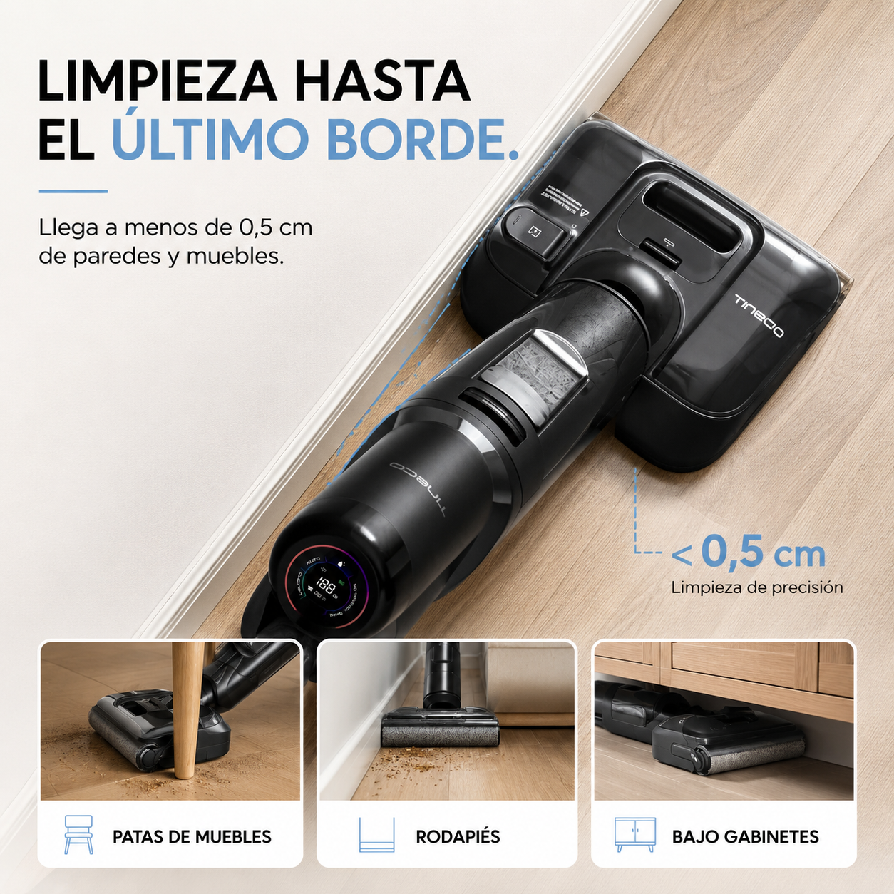 Tineco Floor ONE i6 Stretch – Aspiradora y Trapeadora Húmeda y Seca