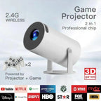 Proyector Portátil 2 en 1 Smart + Consola Retro, WiFi, Bluetooth y 2 Controles