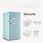 Mini Nevera Retro 3,2 Pies³ de 2 Puertas con Freezer Independiente