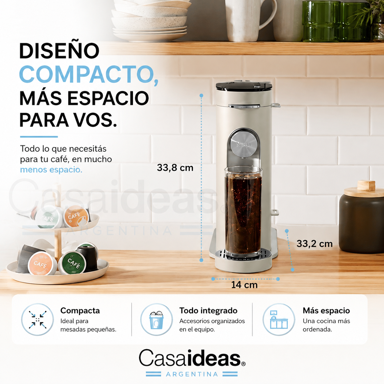 Ninja Pods & Grounds Specialty PB051GB – Cafetera con Espumador de Leche